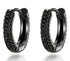Fully Iced Rhodium Plated Pave 3D Black CZ Honey Comb Men & Women Hoop Earring